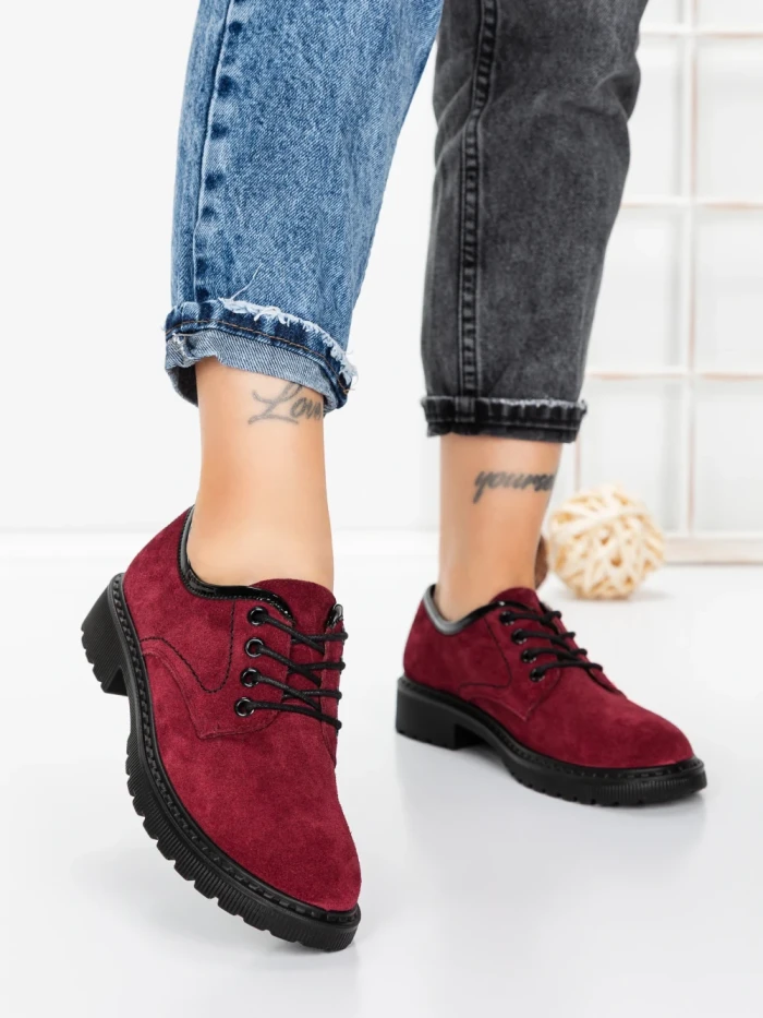 Pantofi Casual Dama din piele naturala 3218H01 WINE | FORMAZIONE