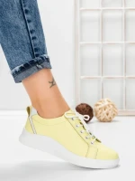 Pantofi Casual Dama din piele naturala K243-1 YELLOW | GALLOP