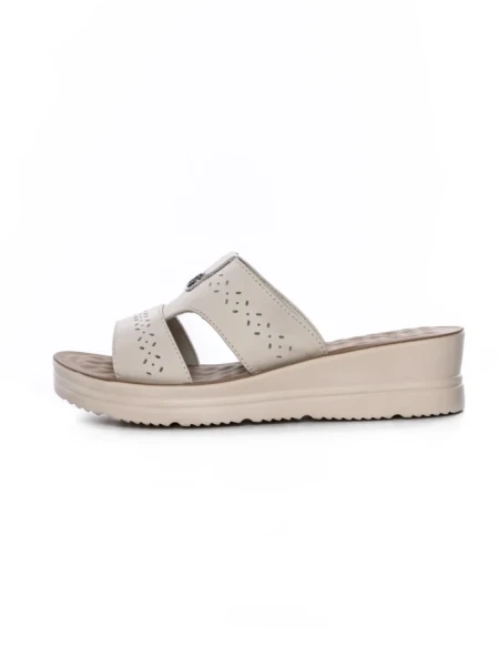 Papuci Dama din piele naturala 71-22 CREAM | FORMAZIONE