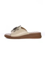Papuci Dama din piele naturala 26638 CREAM | FORMAZIONE