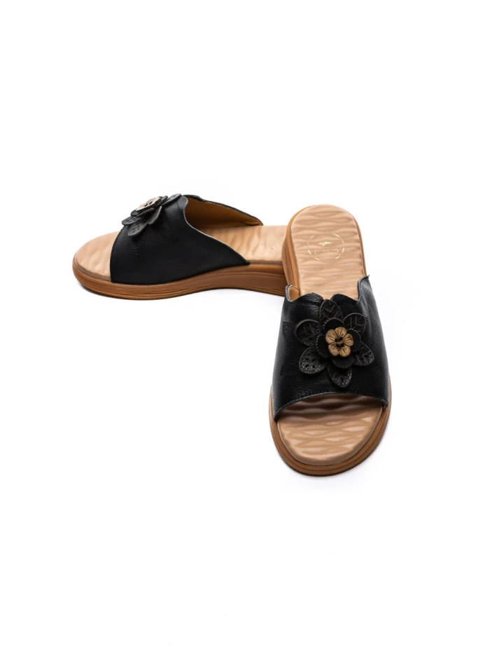 Papuci Dama din piele naturala 26638 BLACK | FORMAZIONE