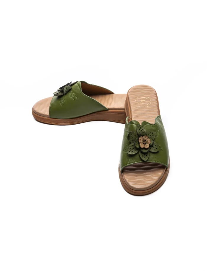 Papuci Dama din piele naturala 26638 GREEN | FORMAZIONE