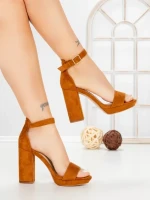 Sandale Dama cu Toc Gros 9289CA CAMEL | STEPS HIGHER