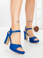 Sandale Dama cu Toc Gros si Platforma JJ23-18 ROYAL BLUE | FESTISIMO