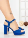 Sandale Dama cu Toc Gros si Platforma JJ23-18 ROYAL BLUE | FESTISIMO