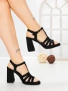 Sandale Dama cu Toc Gros G2433 BLACK | FESTISIMO