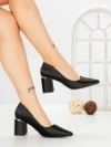 Pantofi cu Toc Gros G60-11 BLACK | FESTISIMO