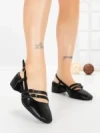 Pantofi cu Toc Gros MM197-35 BLACK | CINK ME