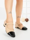 Pantofi cu Toc Gros VJ01-2 DARK BEIGE | CINK ME