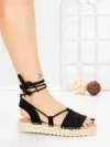 Sandale Dama cu Talpa Joasa PA25-22 BLACK | CINK ME