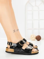 Sandale Dama cu Talpa Joasa LH775 BLACK | CINK ME