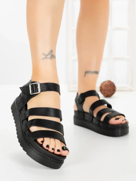 Sandale Dama cu Platforma 98-142 BLACK | VIVIRICH