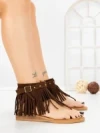 Sandale Dama cu Talpa Joasa WL642 BROWN | ABLOOM