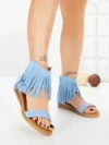 Sandale Dama cu Talpa Joasa WL641 BLEU | ABLOOM