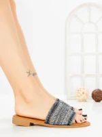 Papuci Dama cu Talpa Joasa LS9017 BLACK | ABLOOM
