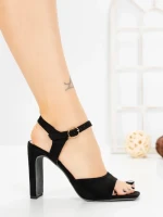 Sandale Dama cu Toc Gros S-126 BLACK | ABLOOM