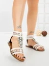 Sandale Dama cu Talpa Joasa SY1086 WHITE | ABLOOM