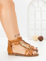 Sandale Dama cu Talpa Joasa SY1086 CAMEL | ABLOOM