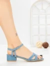 Sandale Dama cu Toc Gros LL-04 BLUE JEANS | FESTISIMO