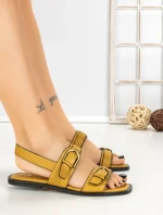 Sandale Dama cu Talpa Joasa 5LE66 YELLOW | MEI