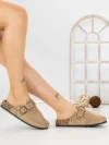 Papuci Dama cu Talpa Joasa 5LE108 KHAKI | MEI