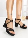 Sandale Dama cu Toc Gros RB-2331 BLACK | BUONAROTTI