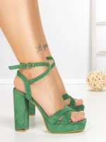 Sandale Dama cu Toc Gros si Platforma 2BL-2097 GREEN | BUONAROTTI