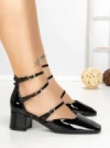 Pantofi cu Toc Gros S-3249 BLACK | BUONAROTTI