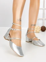 Pantofi cu Toc Gros S-3249 SILVER | BUONAROTTI