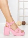 Sandale Dama cu Toc Gros A68339 PINK | BUONAROTTI