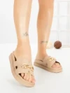 Papuci Dama cu Platforma FF-85 KHAKI | EMAS