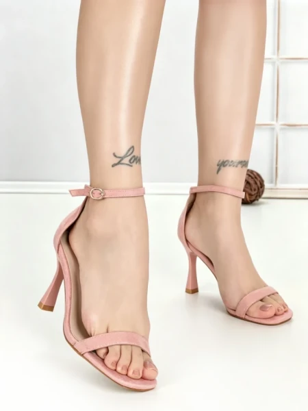Sandale Dama cu Toc Subtire J-206 PINK | CHERIE