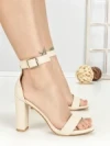 Sandale Dama cu Toc Gros 168-5A BEIGE | CHERIE