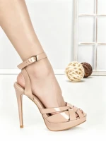 Sandale Dama cu Toc Gros si Platforma 168-92 NUDE | CHERIE