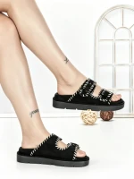 Papuci Dama cu Talpa Joasa QQ-261 BLACK | STEPHAN