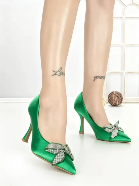 Pantofi Stiletto QQ-92 GREEN | STEPHAN
