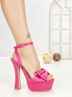 Sandale Dama cu Toc Gros si Platforma H-48 FUCHSIA | STEPHAN