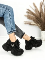 Pantofi Sport Dama cu Platforma 3603-3 BLACK | MEI