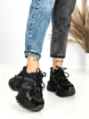 Pantofi Sport Dama cu Platforma 6580-7 BLACK | MEI