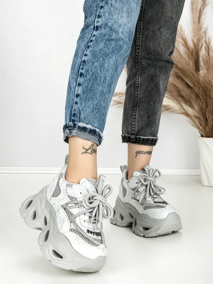 Pantofi Sport Dama cu Platforma 3606-1 GREY | MEI