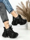 Pantofi Sport Dama cu Platforma 6580-5 BLACK | MEI