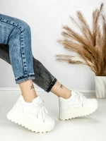 Pantofi Sport Dama cu Platforma 3570 WHITE | MEI