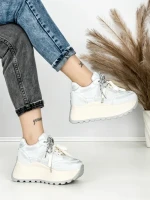 Pantofi Sport Dama cu Platforma 3570 SILVER | MEI