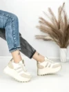 Pantofi Sport Dama cu Platforma 3596 BEIGE | MEI
