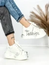 Pantofi Sport Dama din piele naturala 719-3 SILVER | PANTOFUL