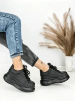 Pantofi Sport Dama din piele naturala 719-1 BLACK | PANTOFUL