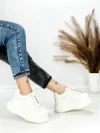 Pantofi Sport Dama din piele naturala 719-1 WHITE | PANTOFUL