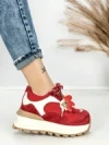 Pantofi Sport Dama din piele naturala 3651-3 RED | PANTOFUL