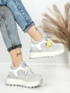 Pantofi Sport Dama din piele naturala 3651-3 GREY | PANTOFUL