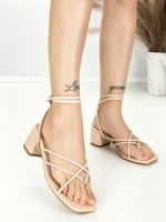 Sandale Dama cu Toc Gros LOLA5237 BEIGE | GIVANA